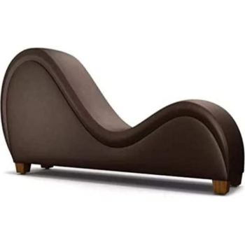 Modern Style Love Sofa Chair Furniture Adult Hotel Stretch Chaise Curved Yoga Lounge Love Sofa Chair (Brown)