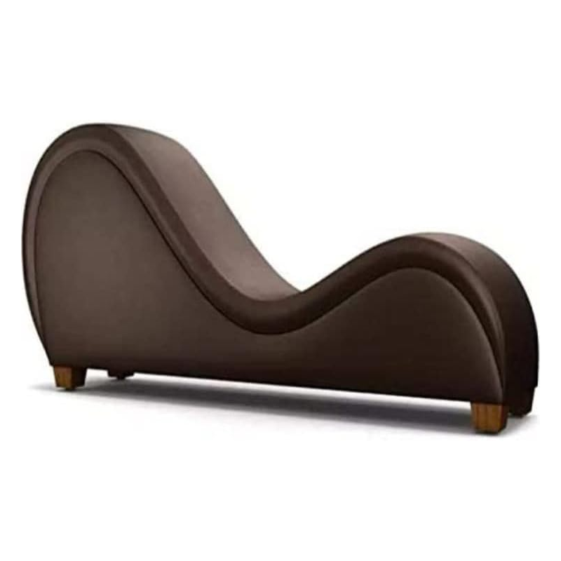Modern Style Love Sofa Chair Furniture Adult Hotel Stretch Chaise Curved Yoga Lounge Love Sofa Chair (Brown)