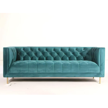 Italian Modern Living Room Furniture Fabric Couch Wedding Sofa 3 Seater Sectional White Velvet Sofa (Turquoise)