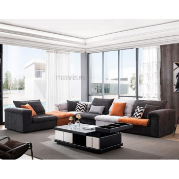 Sectional Sofa Set For Living Room With Lounge Right Chaise Northern European Love-Seat Couch In High Quality Home Furniture (Big Corner Combination, 298Cmx405Cmx105Cm)