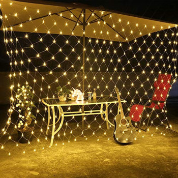 HJB VISSO Net Lights Outdoor Mesh Lights 3M x 2M 204 LED Wedding Lights, Waterproof Net Lights for Party, Garden, Patio, Backyard, Bush, Fence, Wall, Ramadan, Diwali, Christmas, Holiday Decoration