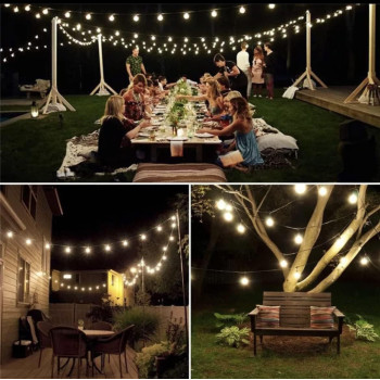 Solar String Lights Crystal Ball 10M String Lamps Waterproof Fairy Lights 50 LED Garlands Diwali Christmas Wedding Decoration Party Outdoor Lighting (Warm)