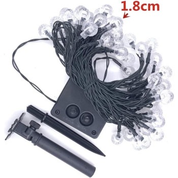 Solar String Lights Crystal Ball 10M String Lamps Waterproof Fairy Lights 50 LED Garlands Diwali Christmas Wedding Decoration Party Outdoor Lighting (Warm)