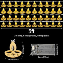20 FT Diwali String Lights 40 LED Lights Diya Lights Flame Shaped Lamps Happy Diwali Decorations Indian Window String Lights for Wall Window Indoor Outdoor Bedroom Lights Decoration