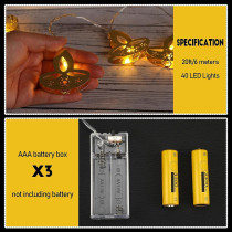20 FT Diwali String Lights 40 LED Lights Diya Lights Flame Shaped Lamps Happy Diwali Decorations Indian Window String Lights for Wall Window Indoor Outdoor Bedroom Lights Decoration