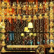 20 FT Diwali String Lights 40 LED Lights Diya Lights Flame Shaped Lamps Happy Diwali Decorations Indian Window String Lights for Wall Window Indoor Outdoor Bedroom Lights Decoration