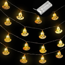 20 FT Diwali String Lights 40 LED Lights Diya Lights Flame Shaped Lamps Happy Diwali Decorations Indian Window String Lights for Wall Window Indoor Outdoor Bedroom Lights Decoration