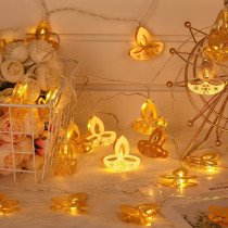 20 FT Diwali String Lights 40 LED Lights Diya Lights Flame Shaped Lamps Happy Diwali Decorations Indian Window String Lights for Wall Window Indoor Outdoor Bedroom Lights Decoration