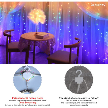 Beauenty Window Curtain String Light 300 LED 8 Lighting Modes USB Powered Waterproof Fairy String Lights Wedding Party Home Garden Bedroom Outdoor Indoor Wall Christmas Decorations (Multicolor)