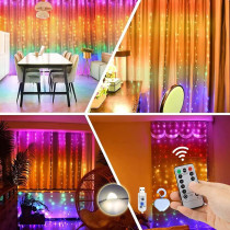 Beauenty Window Curtain String Light 300 LED 8 Lighting Modes USB Powered Waterproof Fairy String Lights Wedding Party Home Garden Bedroom Outdoor Indoor Wall Christmas Decorations (Multicolor)