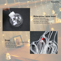 Beauenty Window Curtain String Light LED 8 Lighting Modes USB Powered Waterproof Fairy String Lights Wedding Party Home Garden Bedroom Outdoor Indoor Wall Christmas and Ramadan Decorations (c1)
