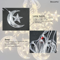 Beauenty Curtain String Ramadan Light LED 8 Lighting Modes USB Powered Waterproof String Lights Wedding Party Ramadan Home Garden Bedroom Outdoor Indoor Wall Decorations (c3)