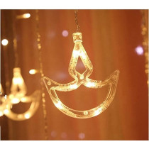 Diwali Lights Decorations for Home, 12 Hanging Diyas with 8 Flashing Modes Battery Box Powered and USB(Steady on only), Diwali Lights and Diyas for Diwali Wedding Party Bedroom Home Decor Warm White