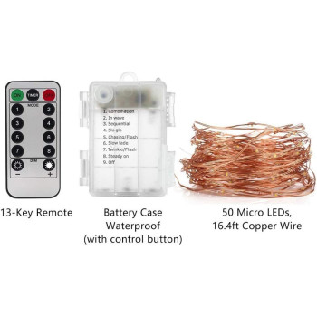 AMERTEER Fairy String Lights Battery Operated -33Ft/10M-100 LEDs Twinkle Firefly Lights with Timer Remote Control - Copper Wire- Birthday Diwali Decoration (Multicolor)