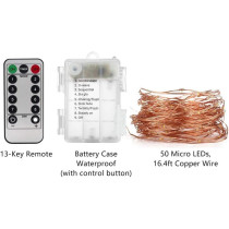 AMERTEER Fairy String Lights Battery Operated -33Ft/10M-100 LEDs Twinkle Firefly Lights with Timer Remote Control - Copper Wire- Birthday Diwali Decoration (Multicolor)