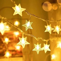 AMERTEER Battery Operated Star String Lights | 16.5Ft/5M 50 LED Star Fairy Lights, Star lights, Classroom lights, Twinkle Lights for Home, Party, Wedding, Garden Decoration (Warm White)