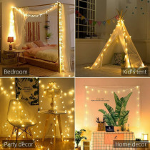 AMERTEER Battery Operated Star String Lights | 16.5Ft/5M 50 LED Star Fairy Lights, Star lights, Classroom lights, Twinkle Lights for Home, Party, Wedding, Garden Decoration (Warm White)