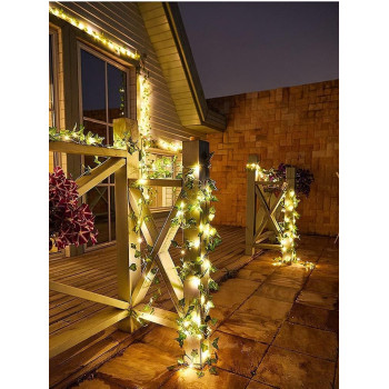 Rattan String Lights Outdoor 100 Led 32.8 FT Realistic Plants String Lights LED Decorative Lights Garland Vines with Lights for Bedroom/Home/Festival/ Wedding /Party Decoration (Battery powered)