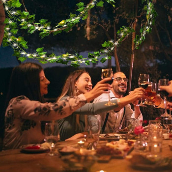 Rattan String Lights Outdoor 100 Led 32.8 FT Realistic Plants String Lights LED Decorative Lights Garland Vines with Lights for Bedroom/Home/Festival/ Wedding /Party /Diwali Decoration (Solar Powered)