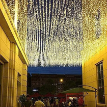 G&T Curtain String Lights Fairy Lights Twinkle Lights for Bedroom Wedding Party Youtuber Parties,Birthdays,Indoor Outdoor Curtains and Wall Decoration (5Meter*0.5Meter Plug 96LED, WARM WHITE)