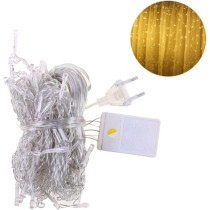 G&T Curtain String Lights Fairy Lights Twinkle Lights for Bedroom Wedding Party Youtuber Parties,Birthdays,Indoor Outdoor Curtains and Wall Decoration (5Meter*0.5Meter Plug 96LED, WARM WHITE)