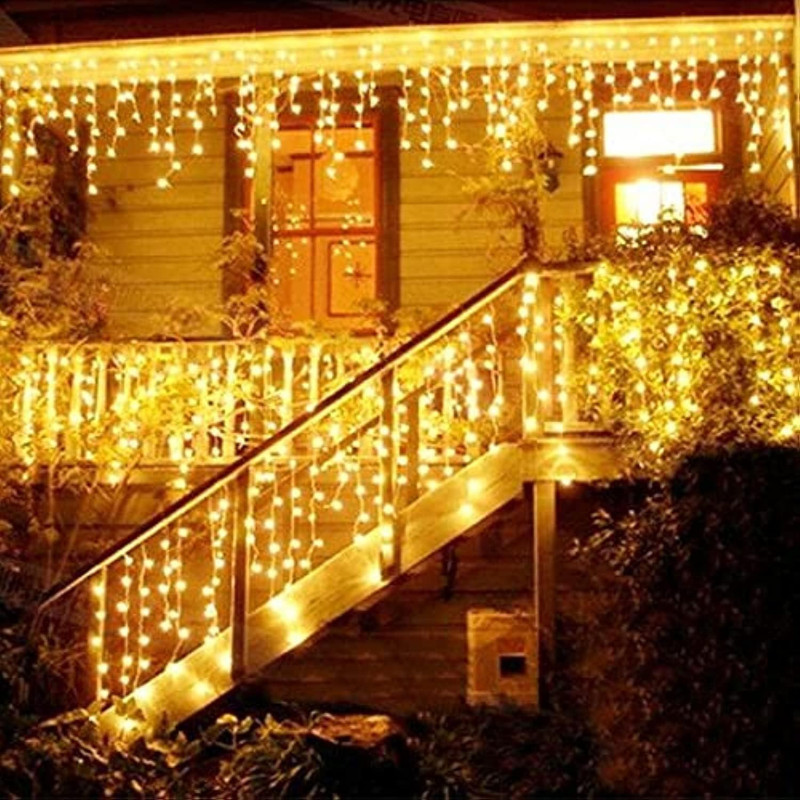 G&T Curtain String Lights Fairy Lights Twinkle Lights for Bedroom Wedding Party Youtuber Parties,Birthdays,Indoor Outdoor Curtains and Wall Decoration (5Meter*0.5Meter Plug 96LED, WARM WHITE)