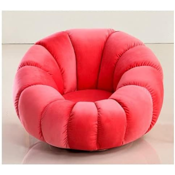 Sofa Chair Indoor Pumpkin Shaped Fabric Modern Set Style Living Room Furniture Lounge Chair (Red)