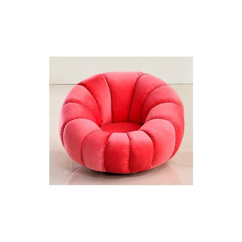 Sofa Chair Indoor Pumpkin Shaped Fabric Modern Set Style Living Room Furniture Lounge Chair (Red)
