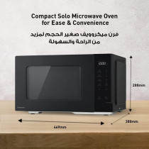 Panasonic 25L Compact Solo Microwave Oven NN-ST34NB, 900W Push open, Auto-defrost, Child safety lock, Touch Operation, Quick 30 function, Black, 1 Year Warranty