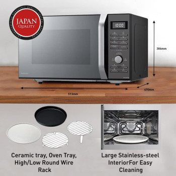 Panasonic 27L 4-In-1 Convection Microwave Oven, NN-CD67, Black, With Healthy Air Fryer Menus, 1 Year Warranty