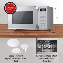 Panasonic 27L 4-In-1 Convection Microwave Oven, NN-CT65MM, Silver With Healthy Air Fryer Menus Min 1 year manufacturer warranty 