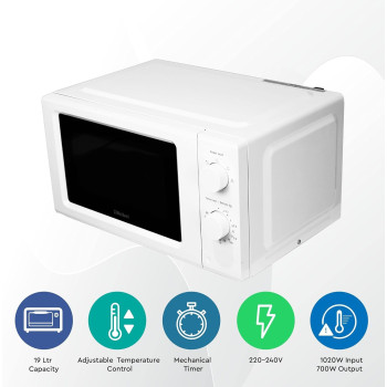 Nobel Microwave Oven Manual 19L Capacity, White, With 2 Year Warranty, NMO20M