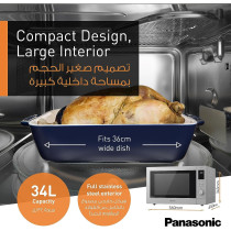 Panasonic 34L Grill Microwave Oven  NN-CD87KSKPQ, 1 Year Manufacturer Warranty