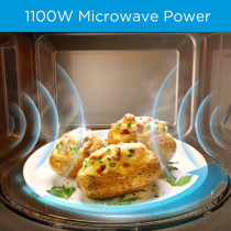 Midea 42L Microwave Oven with Grill, Digital Touch Control, 1000W Power, Child-Safety-Lock, 7 Auto Menus, LED Display, Silver EG142A5L