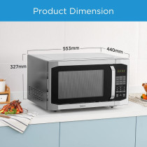 Midea 42L Microwave Oven with Grill, Digital Touch Control, 1000W Power, Child-Safety-Lock, 7 Auto Menus, LED Display, Silver EG142A5L