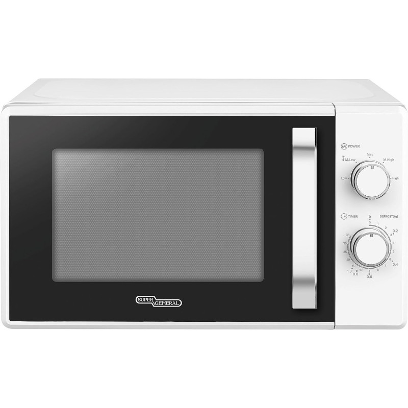 Super General 20L microwave oven 700W White colour with handle, Defrost setting - SGMM921NHW