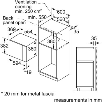 Siemens 60 CM Built In Microwave, 25 Liters, German Engineering, 3 Years Warranty, BE555LMS0M