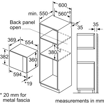 Siemens 60 CM Built In Microwave, 25 Liters, German Engineering, 3 Years Warranty, BE555LMS0M