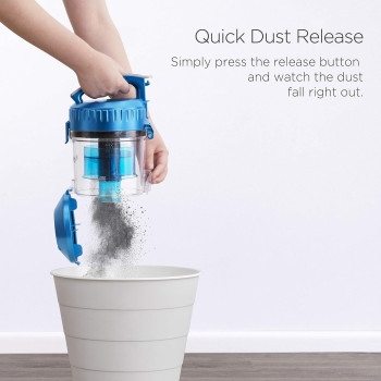 EUREKA 1800W Eureka Whirl Wind Bagless Canister Vacuum Cleaner, Lightweight Vac for Carpets and Hard Floors- 15K0A-Blue