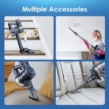 Oraimo Stick Vacuum, Cordless Vacuum Cleaner with Self-Standing, Cordless Stick Vacuum with 35 Mins Runtime Detachable Battery