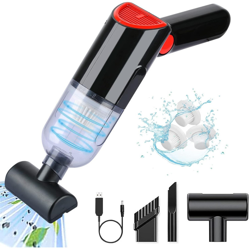 TDOO Car Vacuum Cleaner, 9000PA Cordless Battery Rechargeable Handheld Vacuum Cleaner, 3 Angle Adjustable Rechargeable Vehicle-Mounted