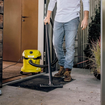 Karcher Wet & Dry Vacuum Cleaner Wd 2 Plus, Blowing Function, Power: 1000W, Plastic Container: 12 L, Suction Hose: 1.8 M, Incl. Yellow