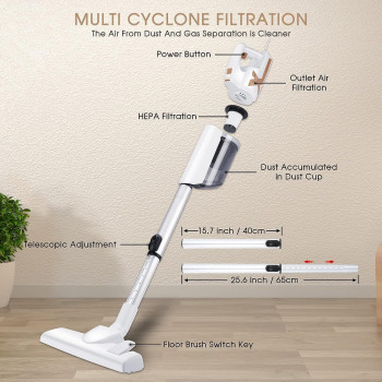 Xoopla Vacuum Cleaner, 5M Corded Stick Vacuum Cleaner, 18KPa Suction with Multifunction Lightweight Handheld Stick Cleaner for Hard Floor/Carpet/Pet Hair (SV1300)