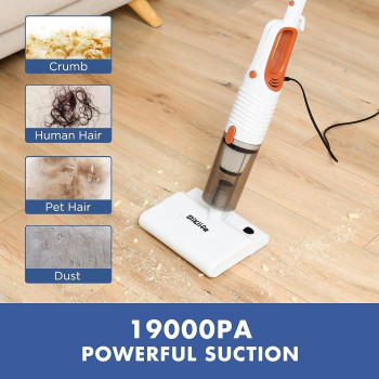 Miklife 5M Long Corded Vacuum Cleaner, 19KPa Powerful Suction with 400W Motor,8 In 1 Electric Vacuum Cleaner Home Type Small Putt Handheld Strong Mites Removal Machine