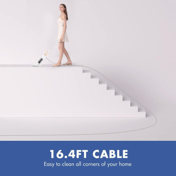 Miklife 5M Long Corded Vacuum Cleaner, 19KPa Powerful Suction with 400W Motor,8 In 1 Electric Vacuum Cleaner Home Type Small Putt Handheld Strong Mites Removal Machine