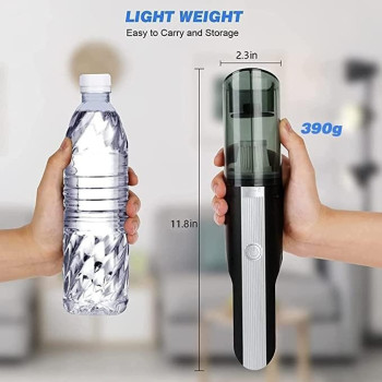 TDOO Cordless Handheld Vacuum Cleaner, 12000Pa Powerful Compact Lightweight Rechargeable Mini Hand Vacuum Cleaner 4000 mAh Lithium Battery Home, Car, Dust Cleaning and Pet Hair (Grey-A)