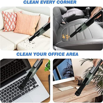 TDOO Cordless Handheld Vacuum Cleaner, 12000Pa Powerful Compact Lightweight Rechargeable Mini Hand Vacuum Cleaner 4000 mAh Lithium Battery Home, Car, Dust Cleaning and Pet Hair (Grey-A)