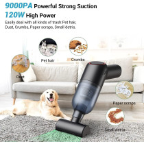 TDOO Handheld Wireless Vacuum Cleaner with 9000 pa, Mini Wet Dry Vacuum Cleaner Rechargeable for Car, Home, Office, Pet Hair Travel Cleaning