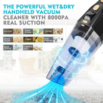 AccLoo Car Vacuum Cleaner Cordless, Strong Cyclone Suction Household Handheld Vacuum, Wireless Mini Vacuum Cleaners, Rechargeable Hoover for Home, Cars, and Pet - F7439