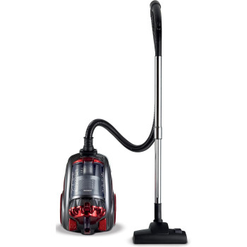 KENWOOD Vacuum Cleaner 2200W Multi Cyclonic Bagless Canister Vacuum Cleaner 3.5L with 5m Cable, VBP80.000RG Grey/Red